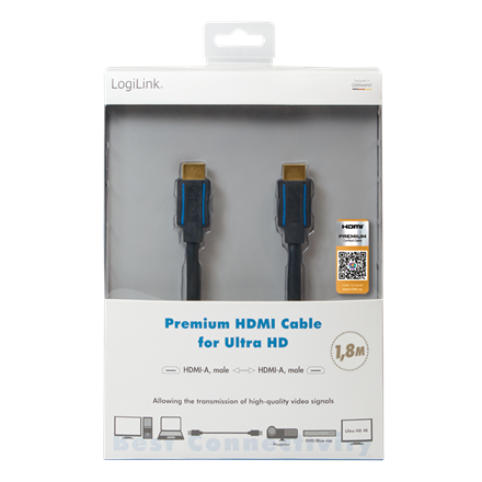 Logilink Premium HDMI Cable for Ultra HD CHB006 HDMI male (type A)