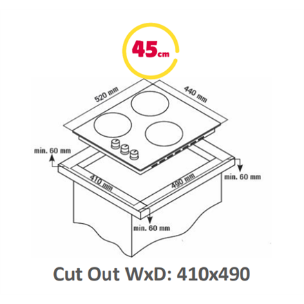 Simfer Hob H4.305.HGSSP Gas on glass