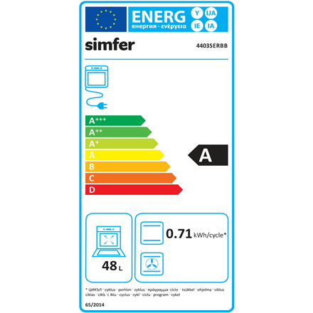 Simfer Cooker 4403SERBB Hob type Gas