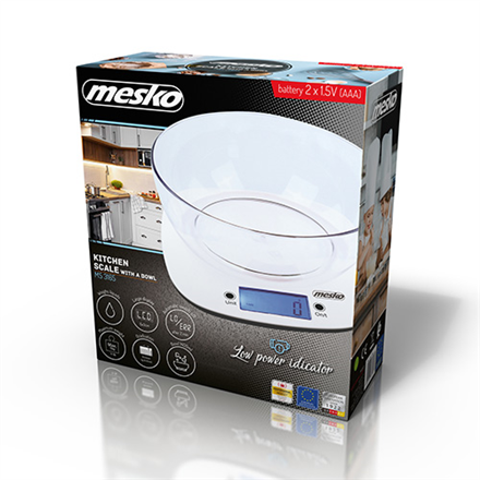 Mesko Scale with bowl MS 3165 Maximum weight (capacity) 5 kg