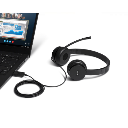 Lenovo 100 USB Stereo Headset Microphone