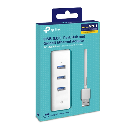 TP-LINK USB 3.0 3-Port Hub & Gigabit Ethernet Adapter 2 in 1 USB Adapter UE330