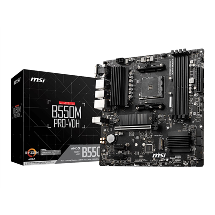 MSI | B550M PRO-VDH | Processor family AMD | Processor socket AM4 | DDR4 | Memory slots 4 | Number o