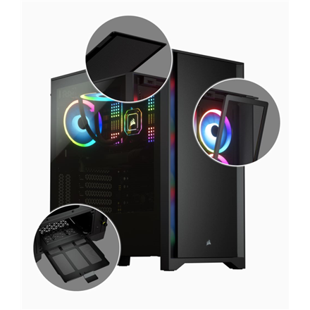 Corsair Tempered Glass Mid-Tower ATX Case 4000D Side window