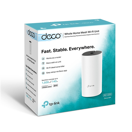 TP-LINK AC1200 Whole Home Mesh WiFi System Deco M4 (1-pack) 802.11ac