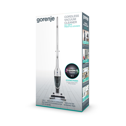 Gorenje Vacuum cleaner SVC180FW Cordless operating