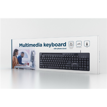 Gembird Multimedia keyboard with phone stand KB-UM-108	 USB Keyboard
