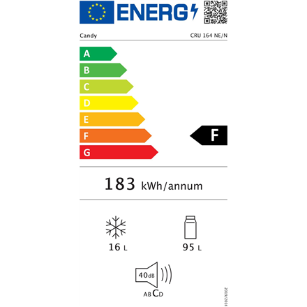 Candy Refrigerator CRU 164 NE/N Energy efficiency class F