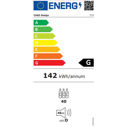 Caso Wine cooler WineChef Pro 40 Energy efficiency class G