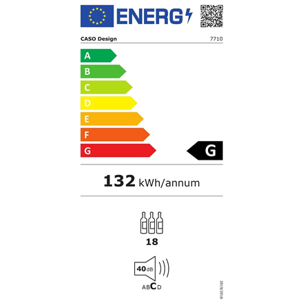 Caso | Wine Cooler | WineDeluxe E 18 | Energy efficiency class G | Built-in | Bottles capacity 18 bo