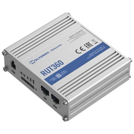 Teltonika Industrial Cellular Router RUT360 LTE CAT6 	1 x LAN ports