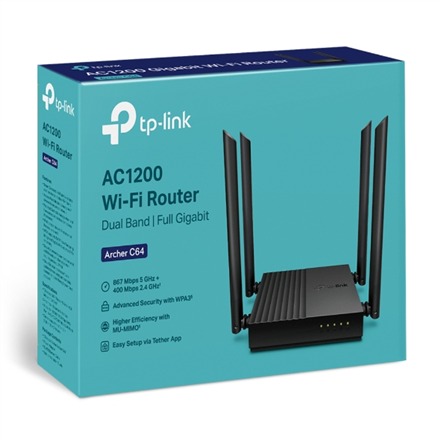 TP-LINK AC1200 Wireless MU-MIMO Wi-Fi Router Archer C64 802.11ac