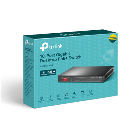 TP-LINK 10-Port Gigabit Easy Smart Switch with 8-Port PoE+ TL-SG1210MP Unmanaged