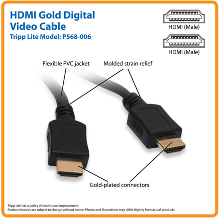 Tripp Lite High Speed HDMI Cable Black