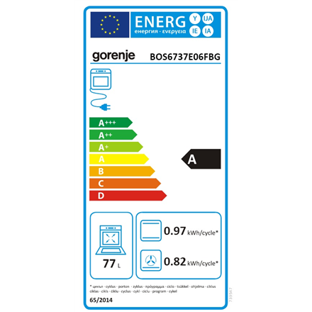 Gorenje Oven BOS6737E06FBG 77 L