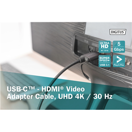 Digitus USB Type-C to HDMI Adapter DA-70821 1.8 m