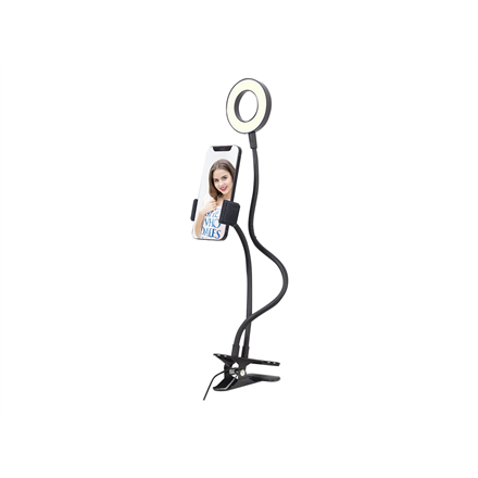 Gembird Selfie ring light with phone holder Gembird | Selfie ring light with phone holder | LED-RING