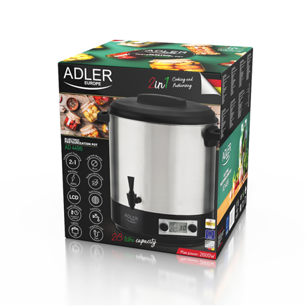 Adler Electric pot/Cooker AD 4496 Stainless steel/Black