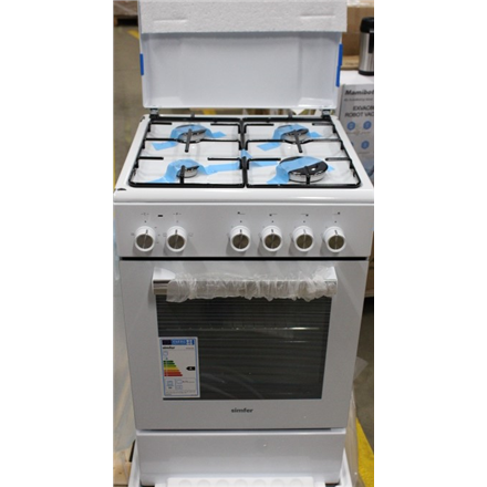 SALE OUT. | Simfer | Cooker | 4403SERBB | Hob type Gas | Oven type Electric | White | Width 50 cm | 