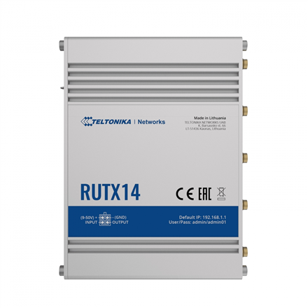 LTE Cat 12 Router | RUTX14 | 802.11ac | 867 Mbit/s | 10/100/1000 Mbps Mbit/s | Ethernet LAN (RJ-45) 