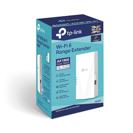 TP-LINK | RE600X | AX1800 Wi-Fi 6 Range Extender | 802.11ax | 2.4GHz/5GHz | Mbit/s | Mbit/s | Ethern