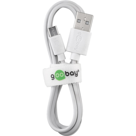 Goobay Micro USB charging and sync cable 43837 White