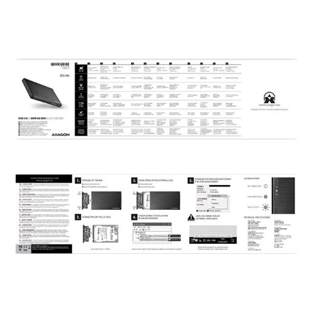 AXAGON | A compact aluminum USB 3.2 Gen 1 - SATA 6G external box designed for 2.5" SSD/HDD