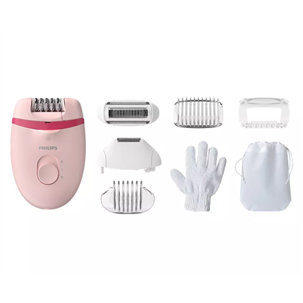 Philips Corded Compact Epilator BRE285/00 Satinelle Essential White/Pink