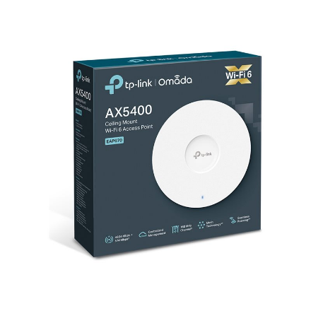 TP-LINK | AX5400 Ceiling Mount WiFi 6 Access Point | EAP670 | 802.11ax | 2.4 + 5 GHz | 574 + 4804 Mb