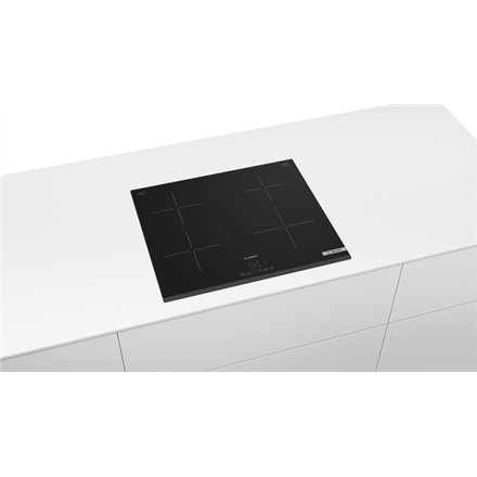 Bosch | Hob | PUE63KBB6E | Induction | Number of burners/cooking zones 4 | Touch | Timer | Black