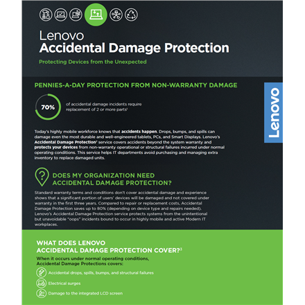 Lenovo Warranty 5Y Accidental Damage Protection One (Valid for computers with 5Y warranty)