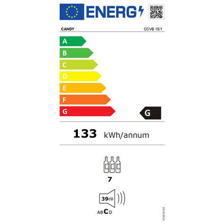 Candy Wine Cooler CCVB 15/1	 Energy efficiency class G