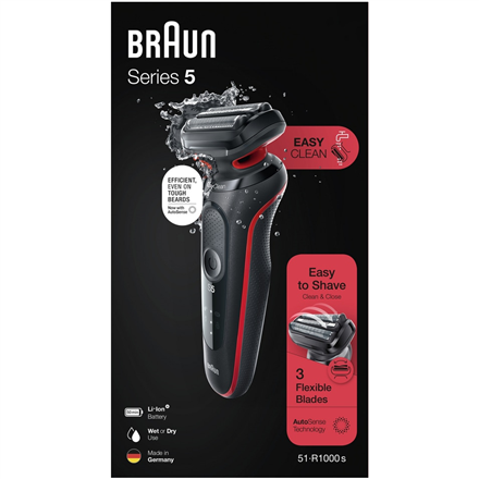 Braun Shaver 51-R1000s	 Operating time (max) 50 min