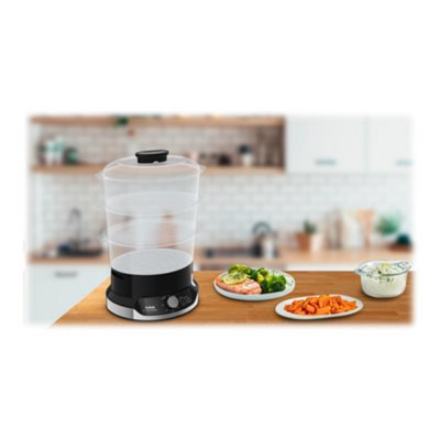TEFAL Food Steamer VC204810Ultracompact Black 800 W Capacity 9 L Number of baskets 3