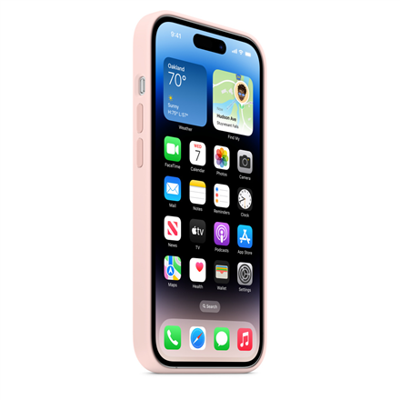 Apple 14 Pro Silicone Case with MagSafe Chalk Pink