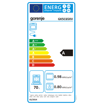 Gorenje Cooker GK5C65XV Hob type  Gas