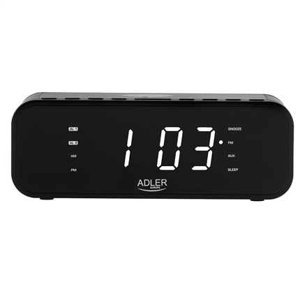 Adler Alarm Clock with Wireless Charger AD 1192B AUX in