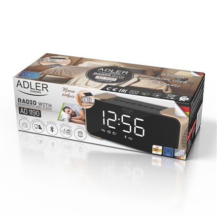 Adler Wireless alarm clock with radio AD 1190 AUX in
