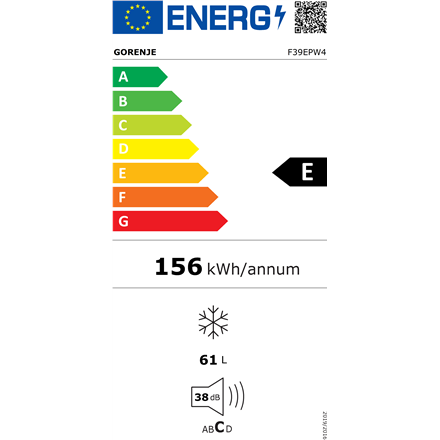 Gorenje Freezer F39EPW4 Energy efficiency class E Free standing Upright Height 84.2 cm White