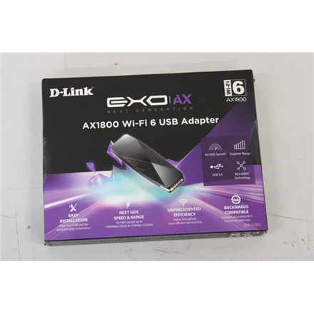 SALE OUT. D-LINK AX1800 Wi-Fi 6 USB Adapter / USED AS DEMO D-Link Wi-Fi 6 USB Adapter AX1800