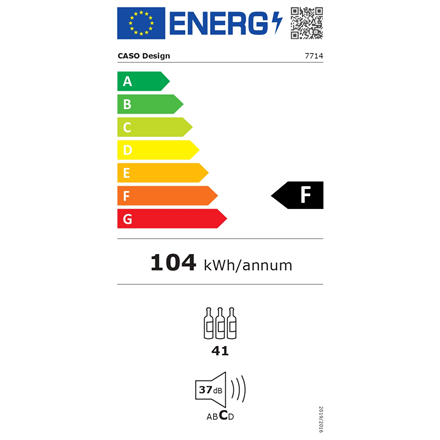 Caso Wine Cooler WineDeluxe WD 41 Energy efficiency class F