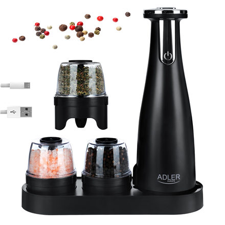 Adler Electric Salt and pepper grinder AD 4449b 7 W