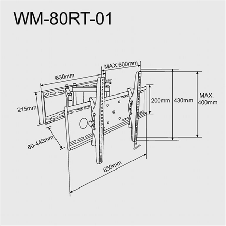 Gembird Full-motion TV Wall Mount  WM-80ST-02 37-80 "