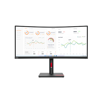 Lenovo ThinkVision T34w-30 34 3440x1440/21:9/350 nits/DP/HDMI/USB Type-C/Black/3Y Warranty