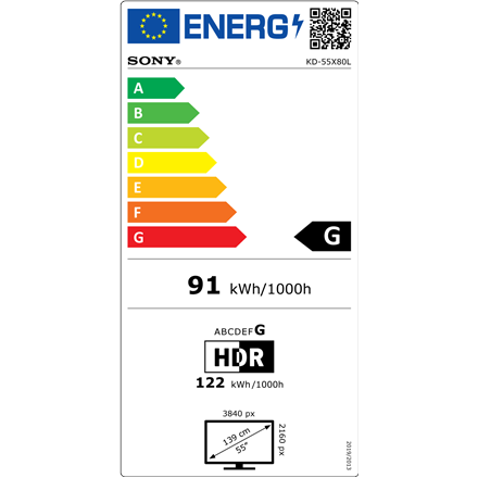 Sony KD55X80L 55" (139cm) 4K Ultra HD Smart Google LED TV