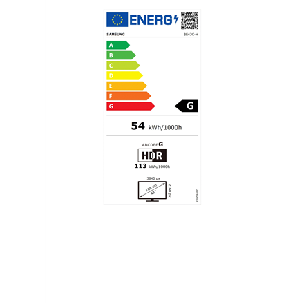 Samsung | BE43C-H | 43 " | Landscape | 16/7 | Tizen Smart TV | 250 cd/m² | 178 ° | 178 °