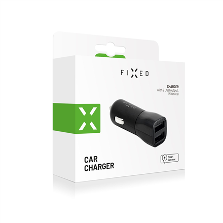 Fixed Dual USB Car Charger Black
