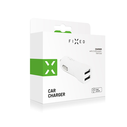 Fixed Car Charger Dual White