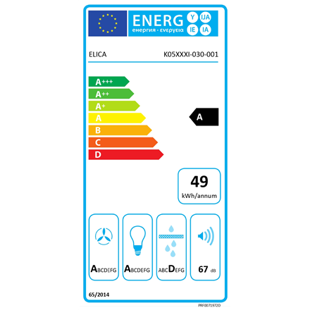 Elica | Hood | JUNO WH/F/50 | Wall mounted | Energy efficiency class A | Width 50 cm | 700 m³/h | Pu