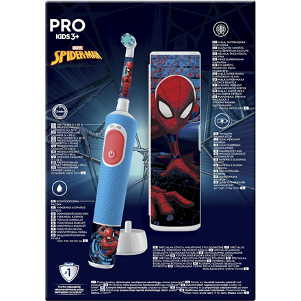 Oral-B Electric Toothbrush with Travel Case Vitality PRO Kids Spiderman  Rechargeable For children N